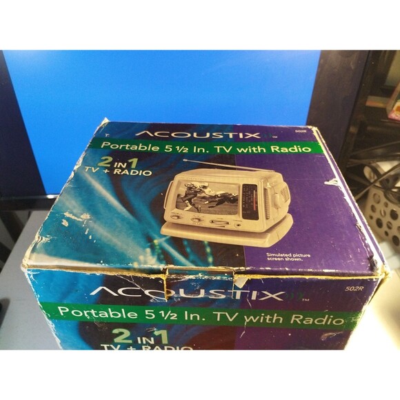 Acoustix 502R 5" Portable Black & White TV w/ AM/FM Radio - New In Box - Picture 5 of 8